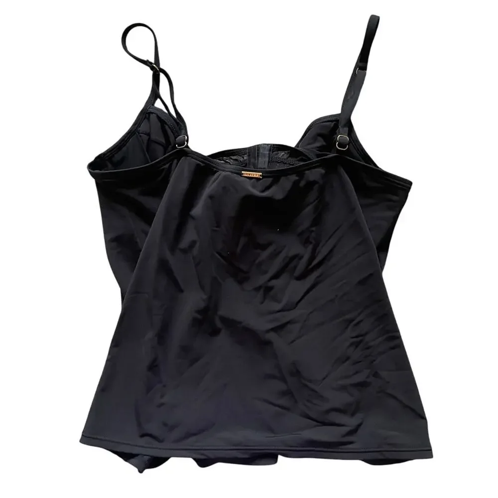 Sunsets Separates Womens Black Wrap Style Tankini Bra Top Swim Beach Flowy Chic